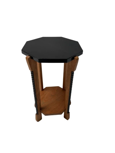 Art Deco Amsterdamse School Octagonal Pedestal Table, 1920s
